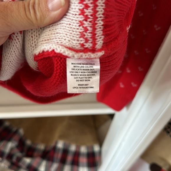 Budweiser Red/White Logo Printed Holiday Sweater Ugly Sweater size SMALL EUC - Picture 4 of 4